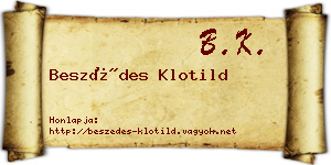 Beszédes Klotild névjegykártya